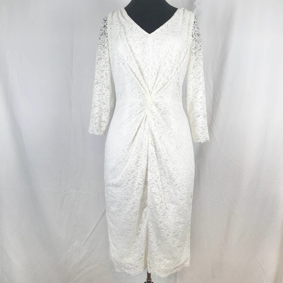 Laundry by Shelli Segal White Lace Sheath Dress - Picture 1 of 12